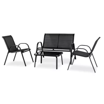 Set mobilier de grădină MINNESOTA negru