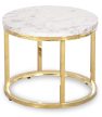 Set măsuțe de cafea cu finisaj efect marmură, cadru auriu OLIS
