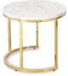 Set măsuțe de cafea cu finisaj efect marmură, cadru auriu OLIS