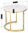 Set măsuțe de cafea cu finisaj efect marmură, cadru auriu OLIS