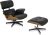 Fotoliu de relax cu suport pentru picioare din piele ecologică neagră – PALERMO