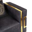 Fotoliu (1 loc) negru/auriu PALLAZO