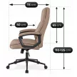 Scaun rotativ culoare bej, tapițerie piele ecologică PHONIX