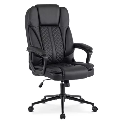 Scaun rotativ culoare negru, tapițerie piele ecologică PHONIX