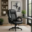 Scaun rotativ culoare negru, tapițerie piele ecologică PHONIX