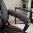 Scaun rotativ culoare negru, tapițerie piele ecologică PHONIX