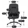 Scaun rotativ culoare negru, tapițerie piele ecologică PHONIX