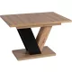 Masă de dining în culorile stejar Artisan/negru. CLARK 120–160 cm