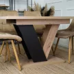 Masă de dining în culorile stejar Artisan/negru. CLARK 120–160 cm