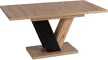 Masă de dining în culorile stejar Artisan/negru. CLARK 120–160 cm