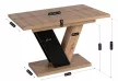 Masă de dining în culorile stejar Artisan/negru. CLARK 120–160 cm