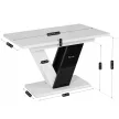 Masa de dining lucioasă alb/negru CLARK 120–160 cm