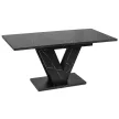 Masă de dining extensibilă cu aspect de marmură neagră. CLARK 120–160 cm