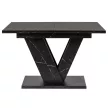 Masă de dining extensibilă cu aspect de marmură neagră. CLARK 120–160 cm