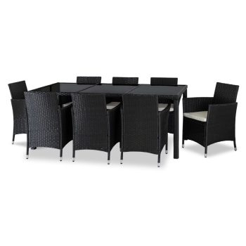 Set mobilier de grădină POMONA negru și bej