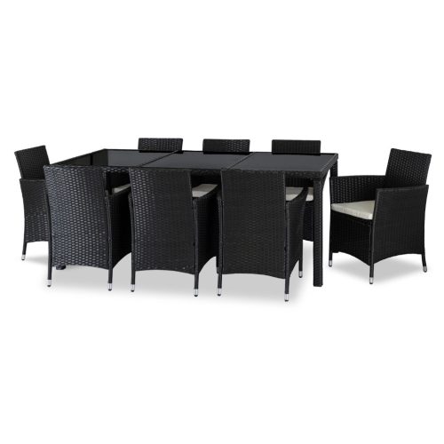 Set mobilier de grădină POMONA negru și bej