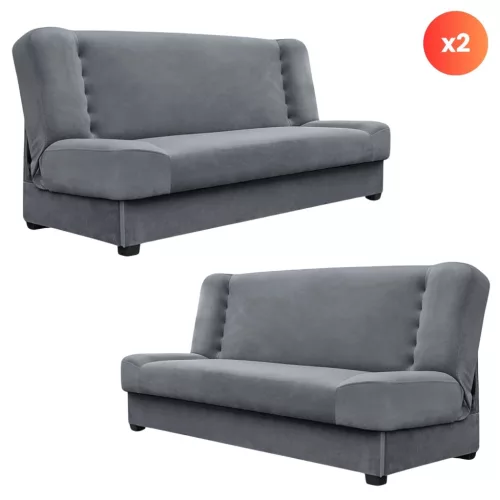 Set de canapele din 2 piese, canapea pentru două persoane, de culoare gri. PIANO