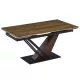Masă extensibilă de dining cu blat ceramic 160–220 cm, culoare maro închis/negru REX