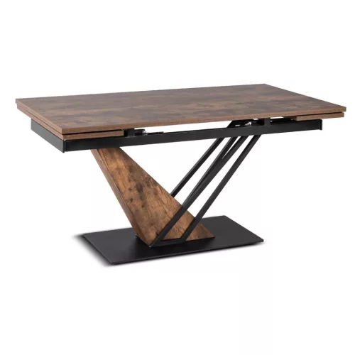 Masă extensibilă REX 160-220 cm MDF stejar rustic/negru