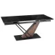 Masă extensibilă de dining cu blat ceramic 180–240 cm, culoare marmură neagră/nuc REX 2