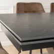 Masă extensibilă de dining cu blat ceramic 180–240 cm, culoare marmură neagră/nuc REX 2