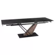 Masă extensibilă de dining cu blat ceramic 180–240 cm, culoare marmură neagră/nuc REX 2