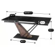 Masă extensibilă de dining cu blat ceramic 180–240 cm, culoare marmură neagră/nuc REX 2