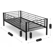 Pat supraetajat pentru copii RODEZ 90x200 negru