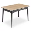 Masă ceramică extensibilă 120–160 cm, finisaj stejar/negru SAMER