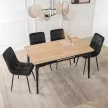 Masă ceramică extensibilă 138–178 cm, finisaj stejar/negru SAMER