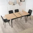Masă ceramică extensibilă 138–178 cm, finisaj stejar/negru SAMER