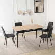 Masă ceramică extensibilă 138–178 cm, finisaj stejar/negru SAMER