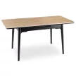 Masă ceramică extensibilă 138–178 cm, finisaj stejar/negru SAMER