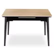 Masă ceramică extensibilă 138–178 cm, finisaj stejar/negru SAMER