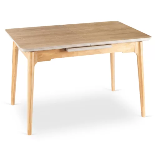 Masă ceramică extensibilă 120–160 cm, finisaj stejar SAMER