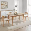 Masă ceramică extensibilă 120–160 cm, finisaj stejar SAMER