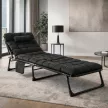 Șezlong de grădină SATURN negru