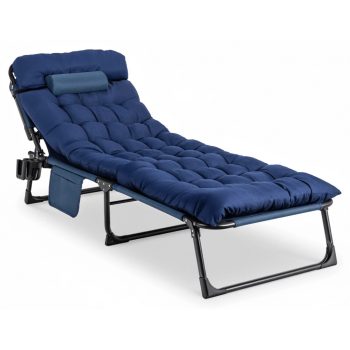 Șezlong de grădină SATURN albastru închis