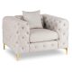 Fotoliu (1 loc) crem, tapițat cu catifea SORRENTO