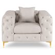 Fotoliu (1 loc) crem, tapițat cu catifea SORRENTO