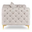 Fotoliu (1 loc) crem, tapițat cu catifea SORRENTO