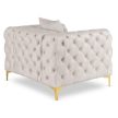 Fotoliu (1 loc) crem, tapițat cu catifea SORRENTO