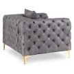 Fotoliu (1 loc) gri, tapițat cu catifea SORRENTO