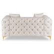 Canapea 2 locuri crem, tapițată cu catifea SORRENTO 2S