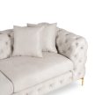 Canapea 2 locuri crem, tapițată cu catifea SORRENTO 2S