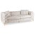 Canapea 3 locuri crem, tapițată cu catifea SORRENTO 3S