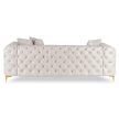 Canapea 3 locuri crem, tapițată cu catifea SORRENTO 3S