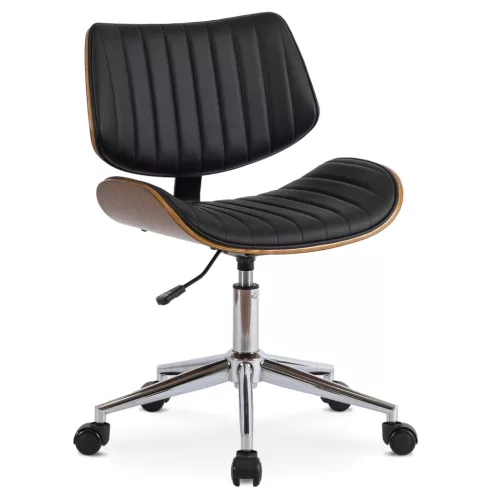 Scaun rotativ culoare negru, tapițerie piele ecologică TEKSAS
