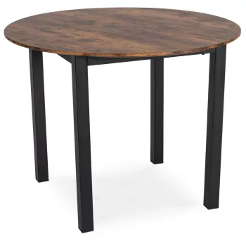 Masă de dining 100 cm, culoare stejar rustic/negru TEO