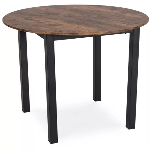 Masă de dining 100 cm, culoare stejar rustic/negru TEO